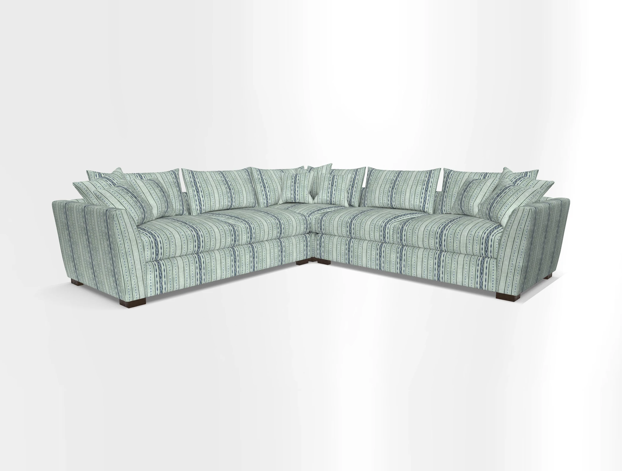 Hambledon Large Corner Group in Plain Two Tone Calico with Scatters in Cloth 22 Weaves
