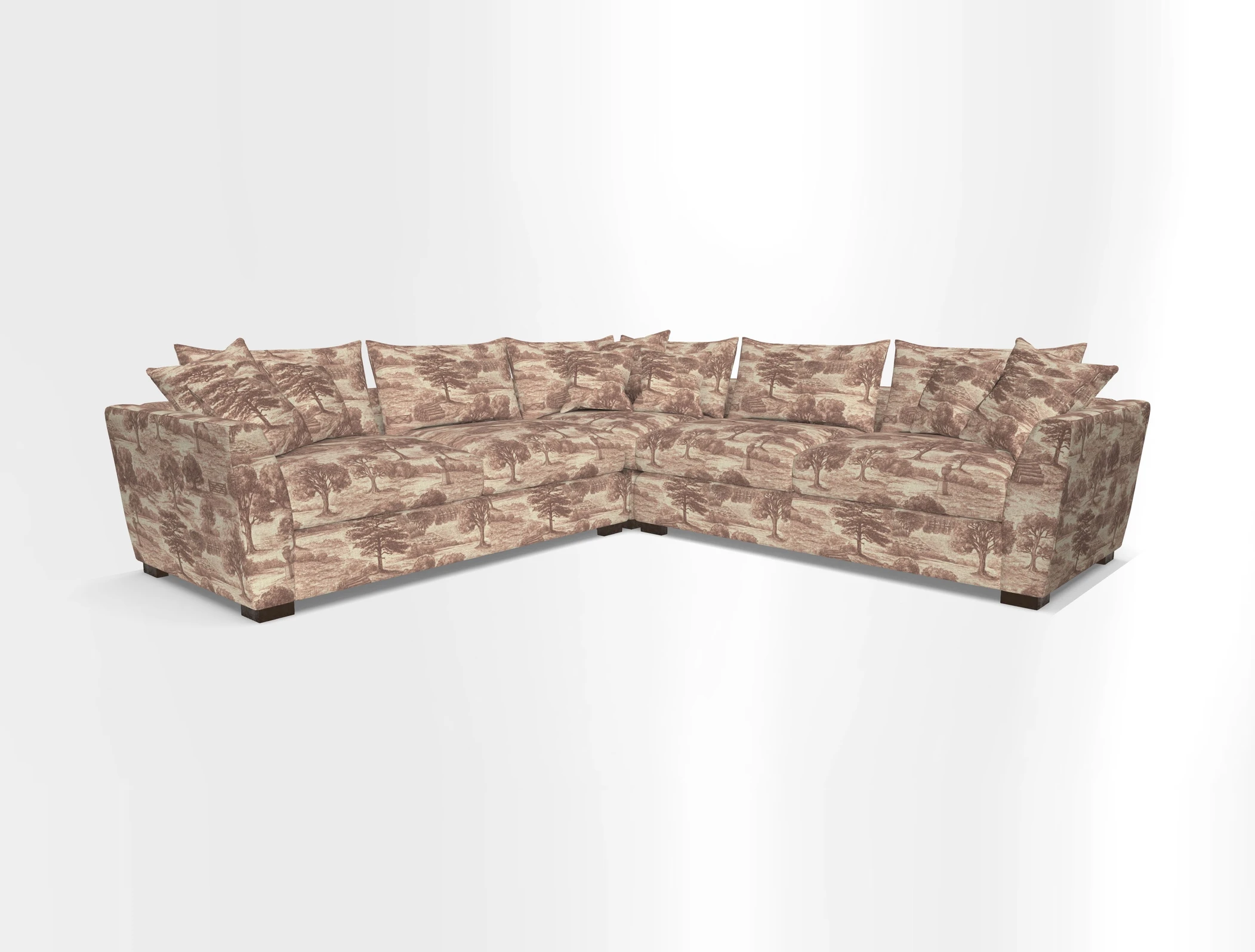 Hambledon Large Corner Group in Plain Two Tone Calico with Scatters in Cloth 22 Weaves