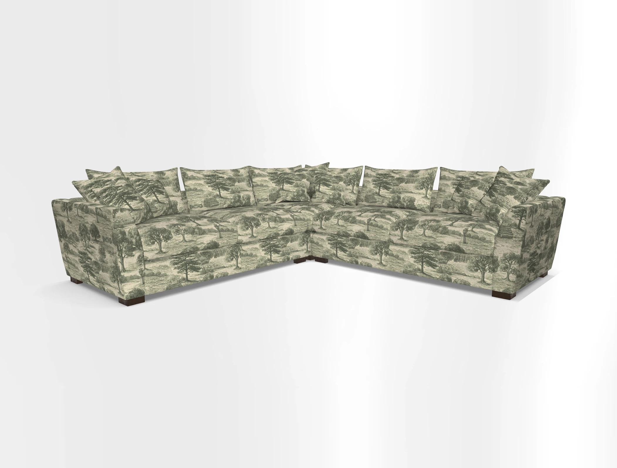 Hambledon Large Corner Group in Plain Two Tone Calico with Scatters in Cloth 22 Weaves
