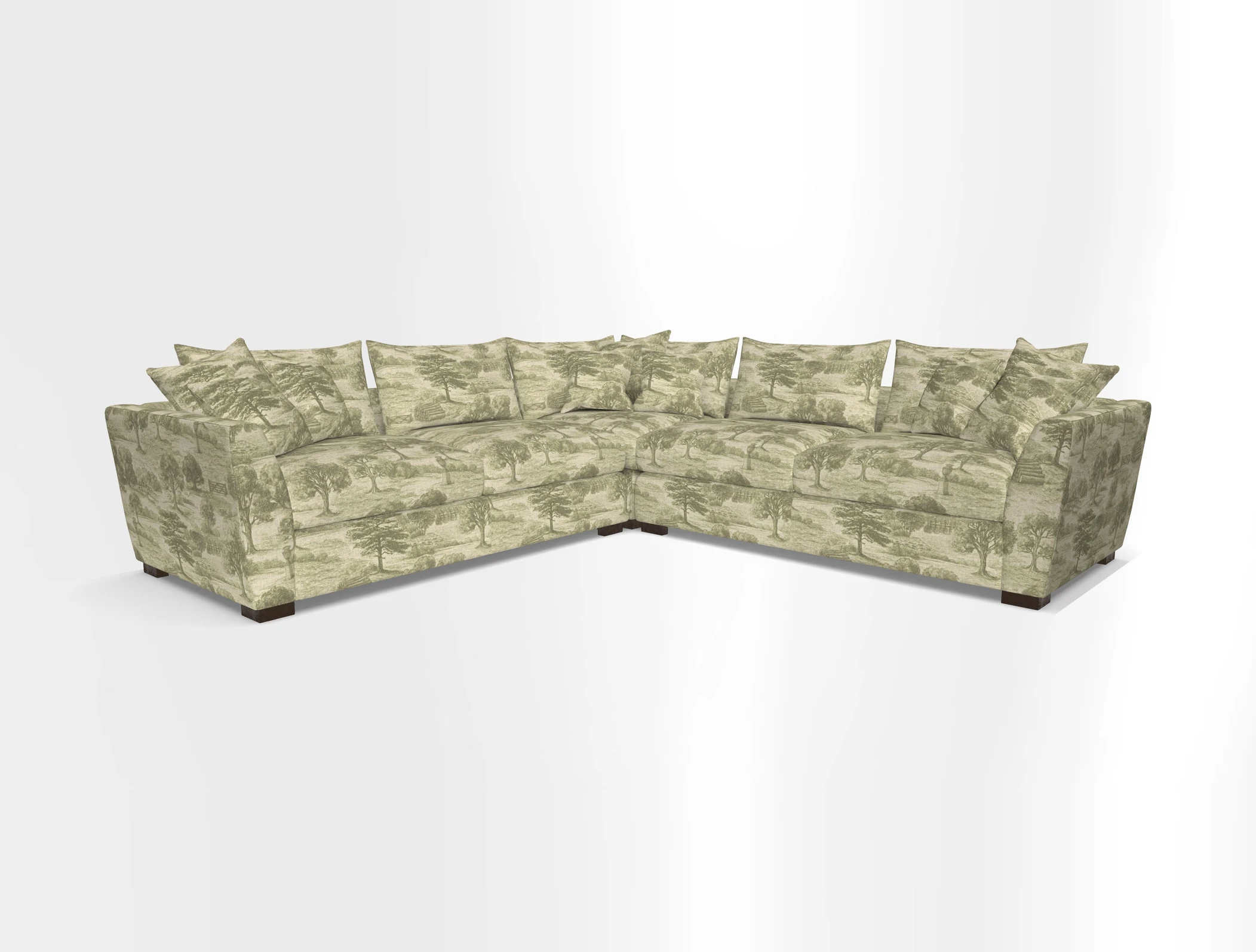 Hambledon Large Corner Group in Plain Two Tone Calico with Scatters in Cloth 22 Weaves