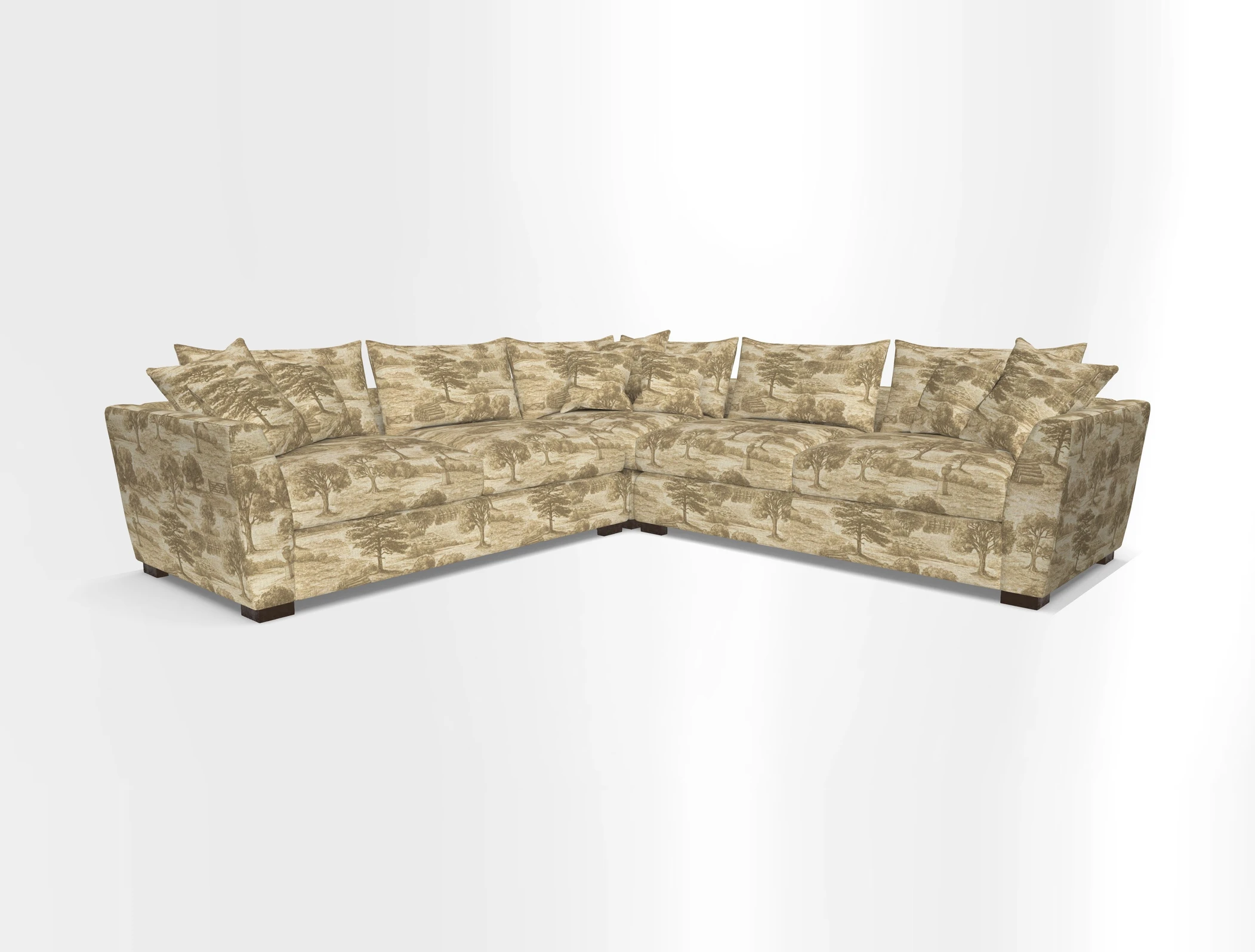 Hambledon Large Corner Group in Plain Two Tone Calico with Scatters in Cloth 22 Weaves