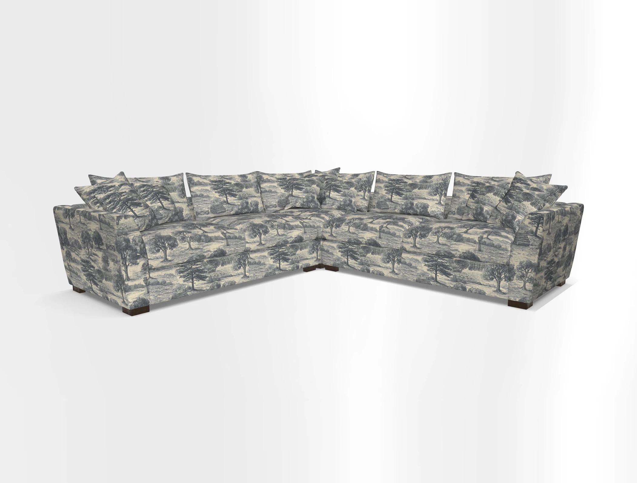 Hambledon Large Corner Group in Plain Two Tone Calico with Scatters in Cloth 22 Weaves