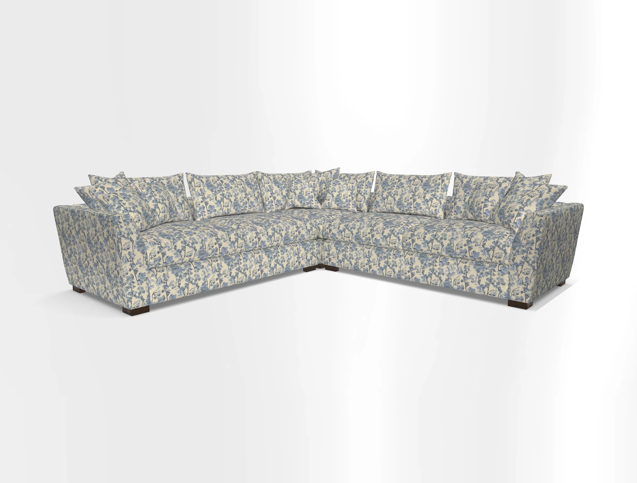 Hambledon Large Corner Group in Plain Two Tone Calico with Scatters in Cloth 22 Weaves