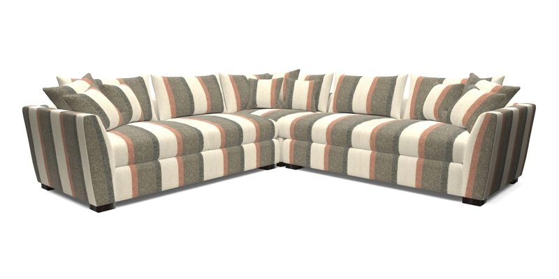 Hambledon Large Corner Group in Plain Two Tone Calico with Scatters in Cloth 22 Weaves