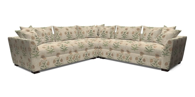 Hambledon Large Corner Group in Plain Two Tone Calico with Scatters in Cloth 22 Weaves
