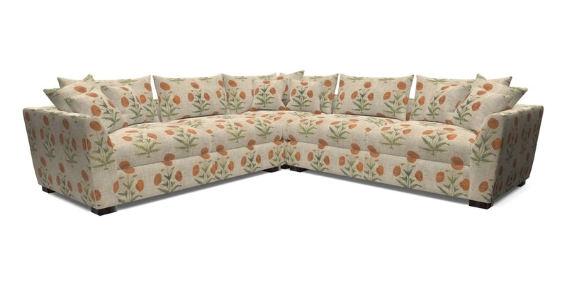 Hambledon Large Corner Group in Plain Two Tone Calico with Scatters in Cloth 22 Weaves