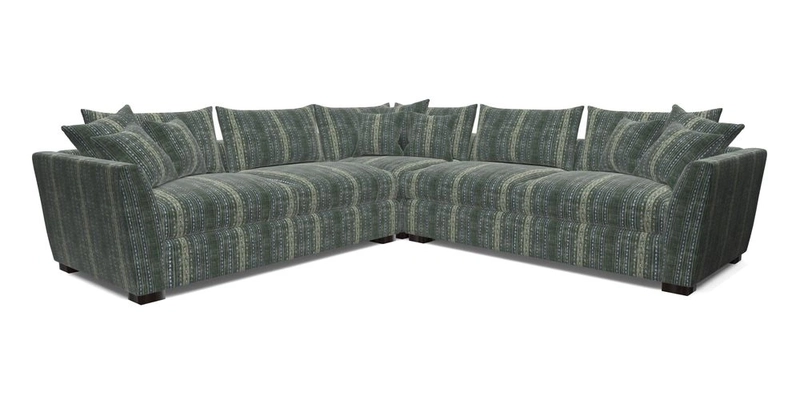 Hambledon Large Corner Group in Plain Two Tone Calico with Scatters in Cloth 22 Weaves