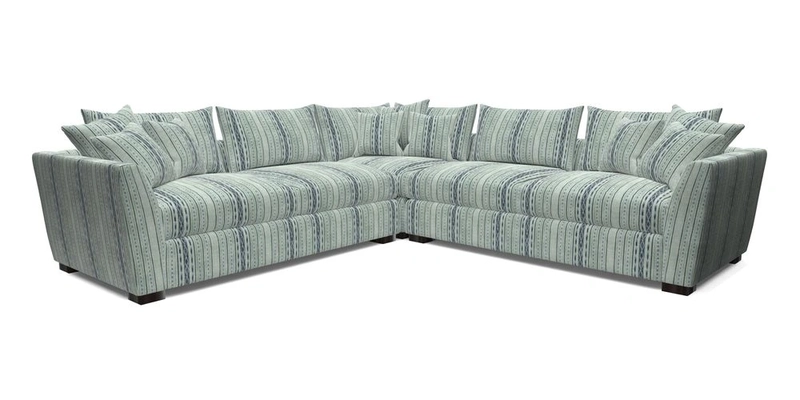 Hambledon Large Corner Group in Plain Two Tone Calico with Scatters in Cloth 22 Weaves