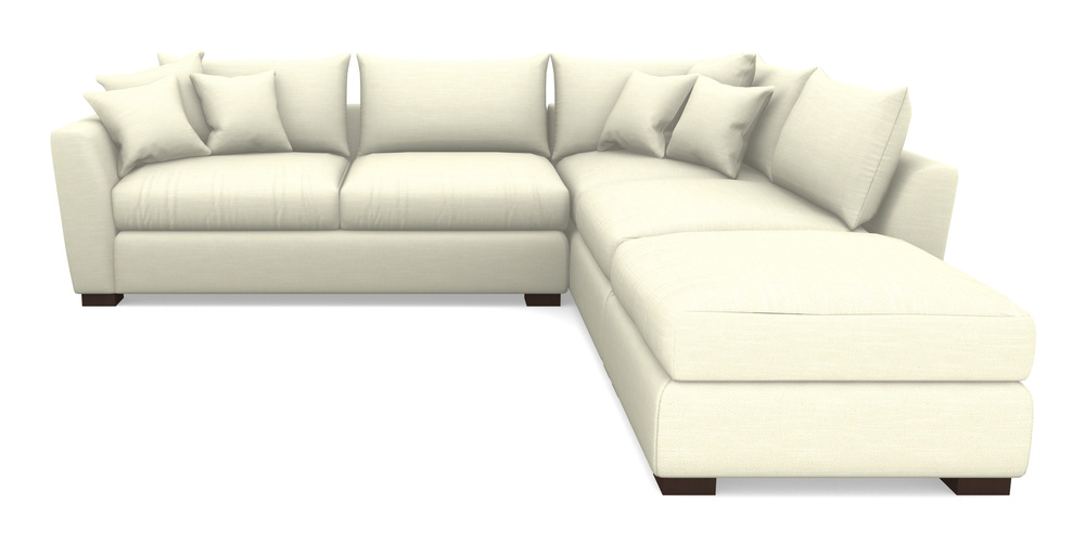 Product photograph of Hambledon Corner Sofa Lhf Combi Unit And Stool In Basket Weave - Cream from Sofas and Stuff Limited