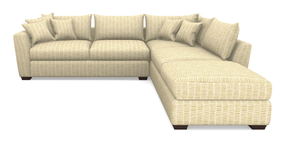 Product photograph of Hambledon Corner Sofa Lhf Combi Unit And Stool In Cloth 18 - Daub - Summer from Sofas and Stuff Limited