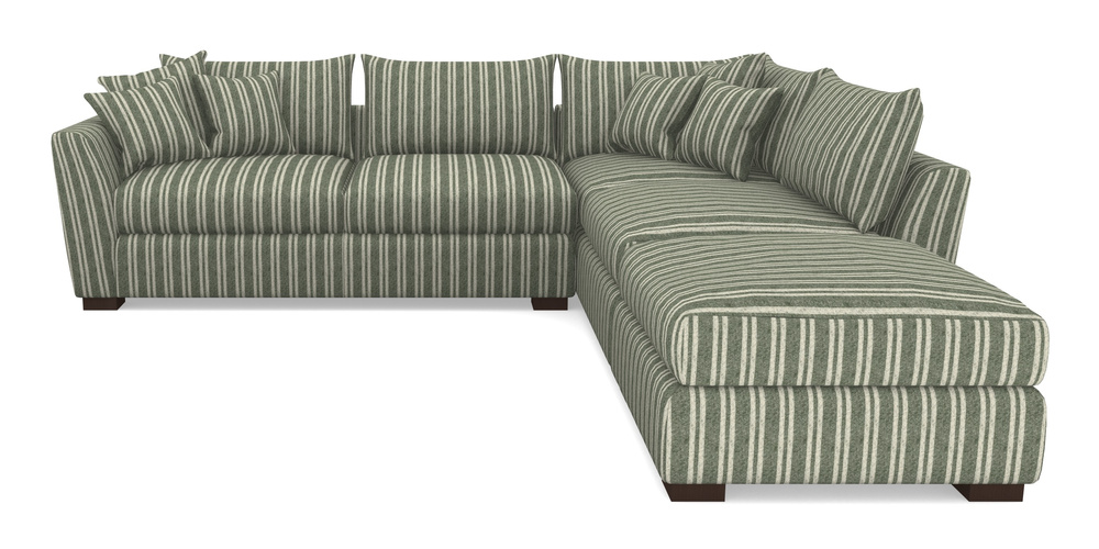 Product photograph of Hambledon Corner Sofa Lhf Combi Unit And Stool In Cloth 22 - Barcode - Courgette from Sofas and Stuff Limited