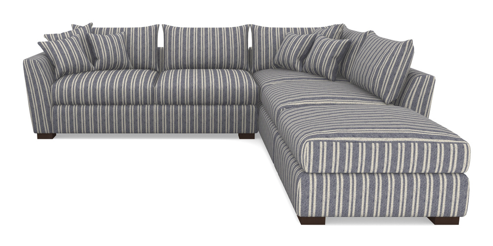 Product photograph of Hambledon Corner Sofa Lhf Combi Unit And Stool In Cloth 22 - Barcode - Deep Water from Sofas and Stuff Limited