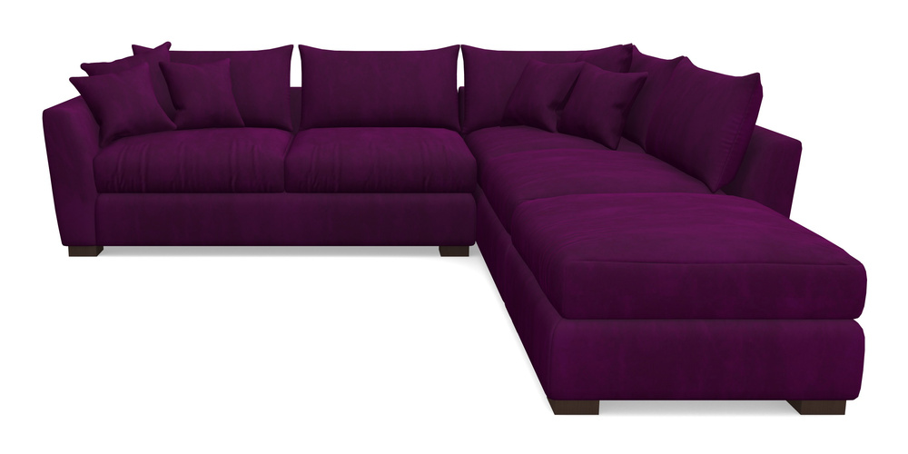 Product photograph of Hambledon Corner Sofa Lhf Combi Unit And Stool In House Clever Velvet - Aubergine from Sofas and Stuff Limited