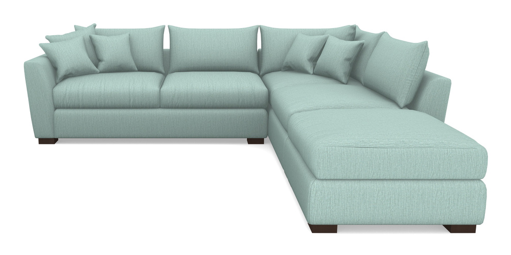 Product photograph of Hambledon Corner Sofa Lhf Combi Unit And Stool In Herringbone - Reef from Sofas and Stuff Limited