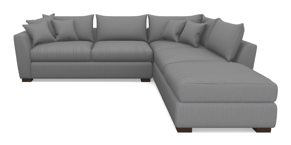 Product photograph of Hambledon Corner Sofa Lhf Combi Unit And Stool In Herringbone - Thunder from Sofas and Stuff Limited