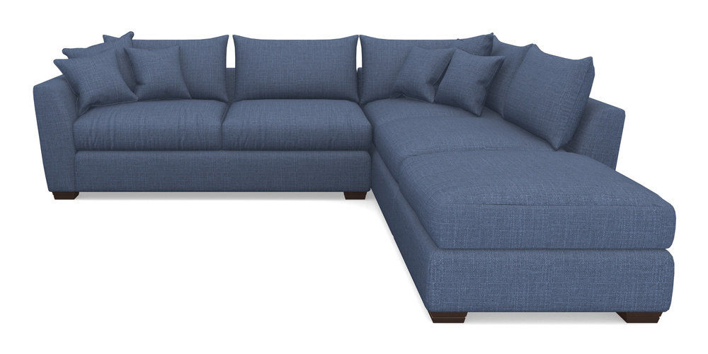 Product photograph of Hambledon Corner Sofa Lhf Combi Unit And Stool In Tough As Houses - Indigo from Sofas and Stuff Limited