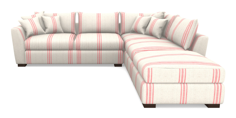 Product photograph of Hambledon Corner Sofa Lhf Combi Unit And Stool In Walloon Linen - Red from Sofas and Stuff Limited