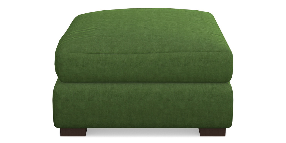 Product photograph of Hambledon Corner Sofa Square Footstool In Clever Tough And Eco Velvet - Shamrock from Sofas and Stuff Limited