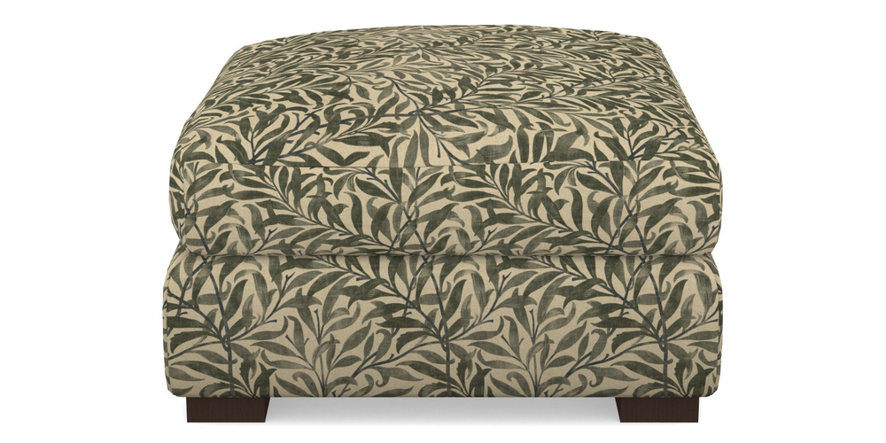 Product photograph of Hambledon Corner Sofa Square Footstool In V A Drawn From Nature - Willow Bough Large - Dark Green from Sofas and Stuff Limited