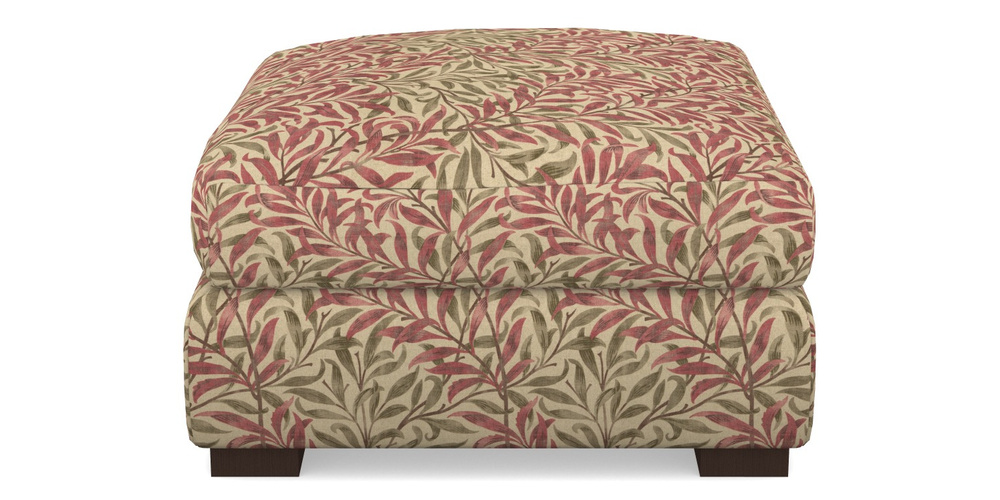 Product photograph of Hambledon Corner Sofa Square Footstool In V A Drawn From Nature - Willow Bough Large - Red from Sofas and Stuff Limited