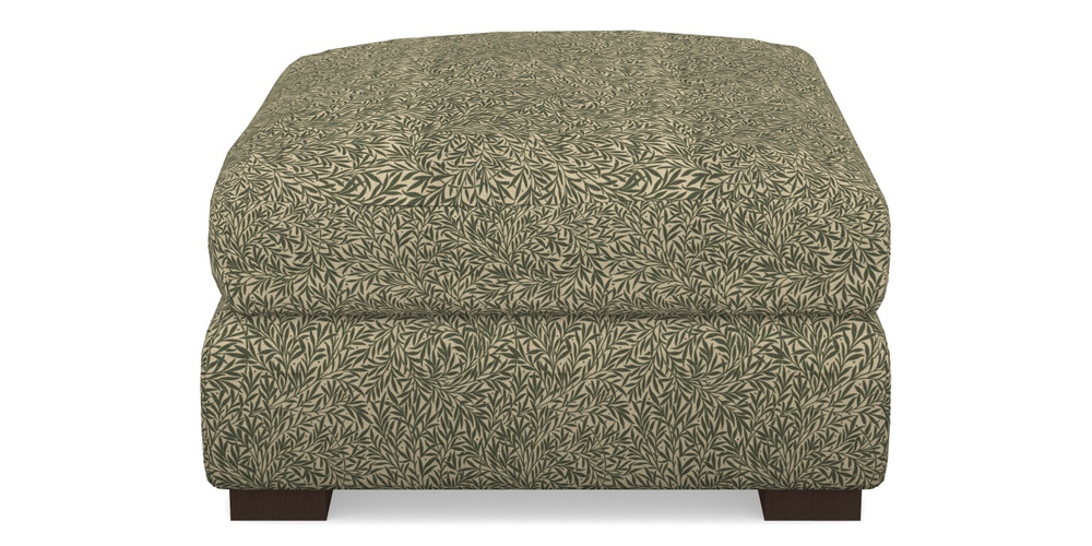 Product photograph of Hambledon Corner Sofa Square Footstool In V A Drawn From Nature Collection - Willow - Dark Green from Sofas and Stuff Limited