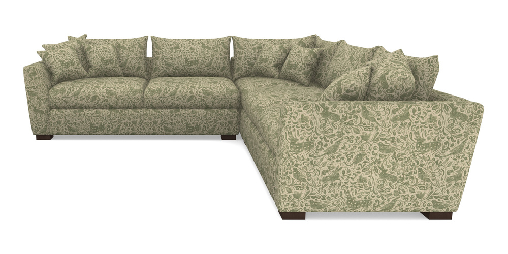 Product photograph of Hambledon Corner Sofa Large Corner Group In V A Drawn From Nature - Bird And Rabbit - Light Green from Sofas and Stuff Limited