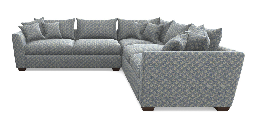 Product photograph of Hambledon Corner Sofa Large Corner Group In Cloth 21 - Decorative Leaf - Bilberry from Sofas and Stuff Limited