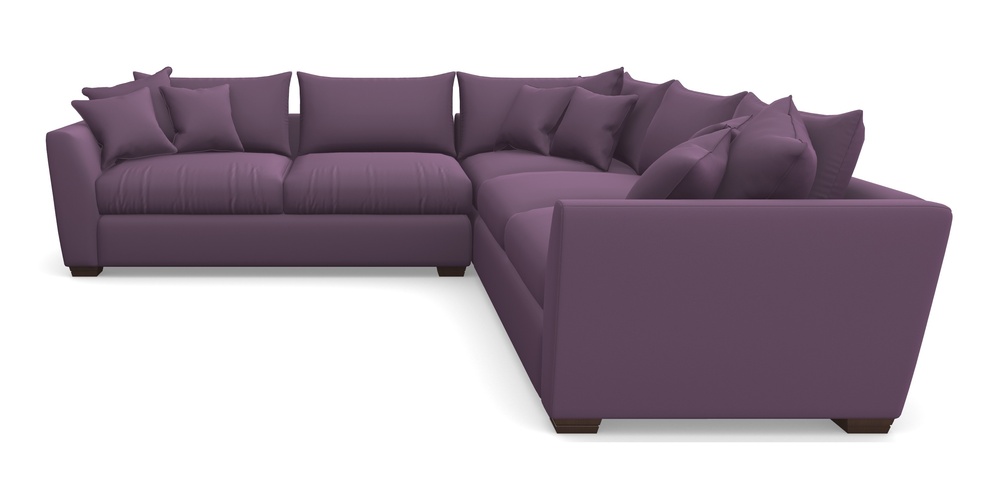 Product photograph of Hambledon Corner Sofa Large Corner Group In Clever Glossy Velvet - Blackcurrant from Sofas and Stuff Limited