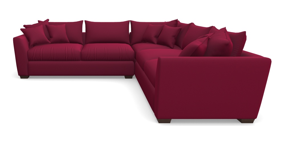 Product photograph of Hambledon Corner Sofa Large Corner Group In Clever Glossy Velvet - Chianti from Sofas and Stuff Limited