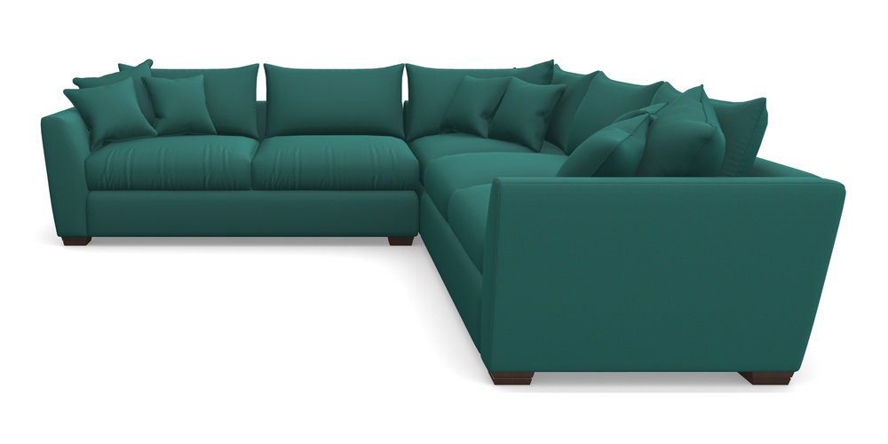 Product photograph of Hambledon Corner Sofa Large Corner Group In Clever Glossy Velvet - Kingfisher from Sofas and Stuff Limited