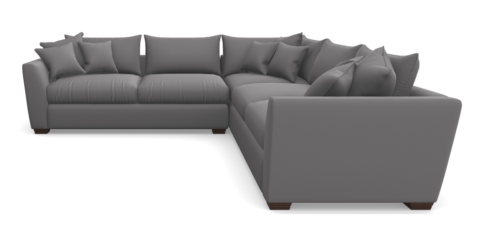 Product photograph of Hambledon Corner Sofa Large Corner Group In Clever Glossy Velvet - Shadow from Sofas and Stuff Limited