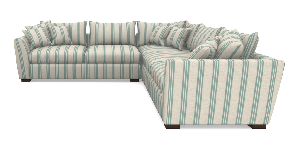 Product photograph of Hambledon Corner Sofa Large Corner Group In Cloth 18 Stripes - Bengal - Basil from Sofas and Stuff Limited