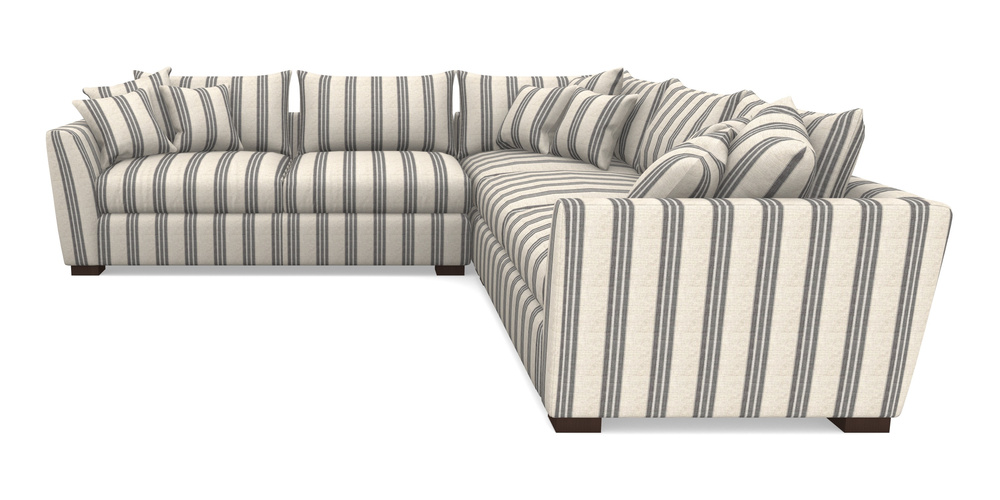 Product photograph of Hambledon Corner Sofa Large Corner Group In Cloth 18 Stripes - Bengal - Bible Black from Sofas and Stuff Limited