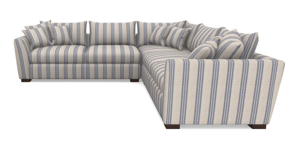 Product photograph of Hambledon Corner Sofa Large Corner Group In Cloth 18 Stripes - Bengal - Indigo from Sofas and Stuff Limited