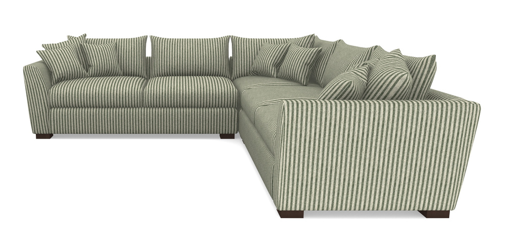 Product photograph of Hambledon Corner Sofa Large Corner Group In Cloth 22 - Pinstripe - Courgette from Sofas and Stuff Limited