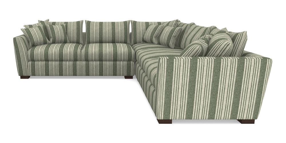 Product photograph of Hambledon Corner Sofa Large Corner Group In Cloth 22 - Bayadere - Courgette from Sofas and Stuff Limited