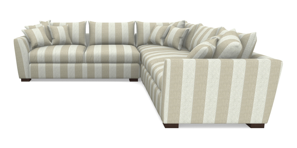 Product photograph of Hambledon Corner Sofa Large Corner Group In Dovedale Linen Stripe - Chalk from Sofas and Stuff Limited