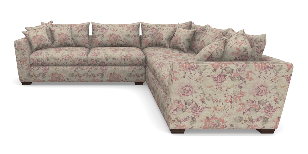 Product photograph of Hambledon Corner Sofa Large Corner Group In Floral Linen - Faith Antique Sangria from Sofas and Stuff Limited