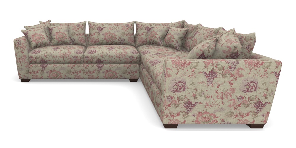 Product photograph of Hambledon Corner Sofa Large Corner Group In Floral Linen - Faith Rose Quartz from Sofas and Stuff Limited