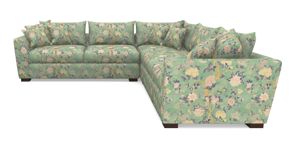 Product photograph of Hambledon Corner Sofa Large Corner Group In Floral Linen - Even So Verde from Sofas and Stuff Limited