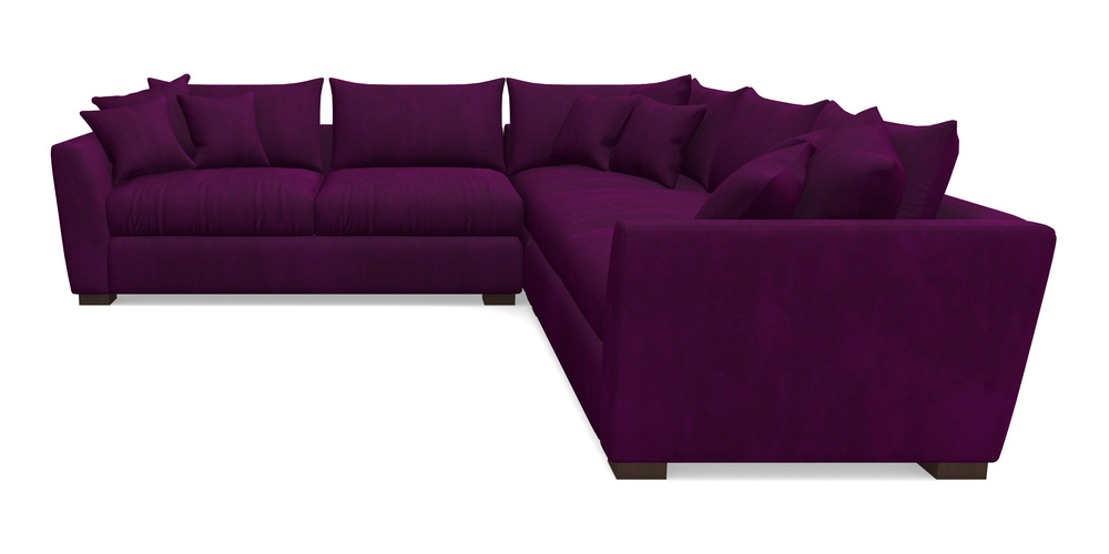 Product photograph of Hambledon Corner Sofa Large Corner Group In House Clever Velvet - Aubergine from Sofas and Stuff Limited