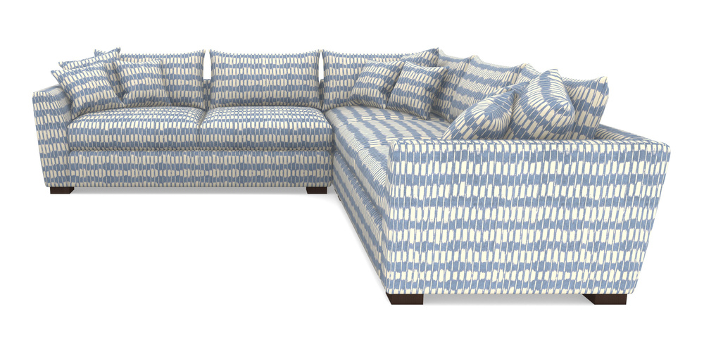 Product photograph of Hambledon Corner Sofa Large Corner Group In V A Brompton Collection - Ikat - Morning Blue from Sofas and Stuff Limited