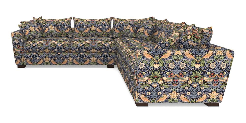 Product photograph of Hambledon Corner Sofa Large Corner Group In William Morris Collection - Strawberry Thief - Indigo Mineral from Sofas and Stuff Limited