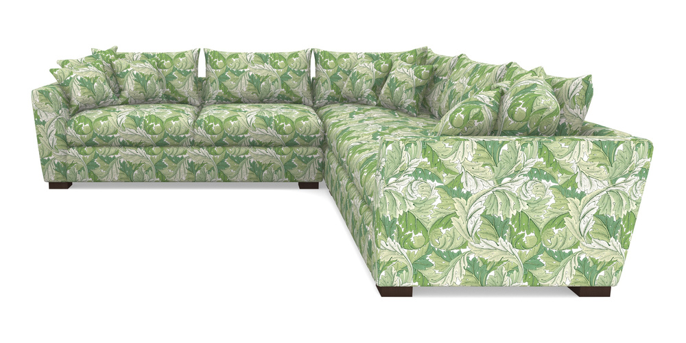 Product photograph of Hambledon Corner Sofa Large Corner Group In William Morris Collection - Acanthus - Leaf Green from Sofas and Stuff Limited