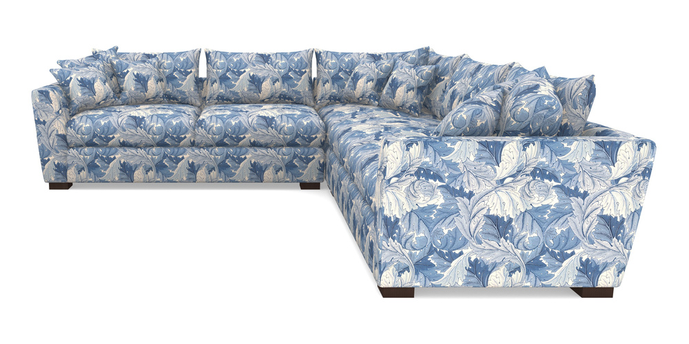 Product photograph of Hambledon Corner Sofa Large Corner Group In William Morris Collection - Acanthus - Woad from Sofas and Stuff Limited