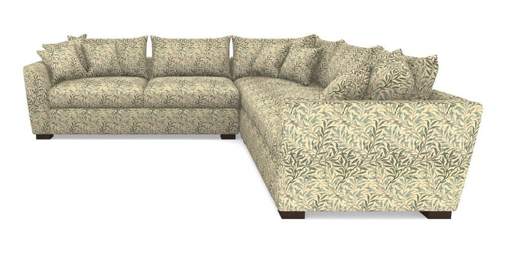 Product photograph of Hambledon Corner Sofa Large Corner Group In William Morris Collection - Willow Boughs - Cream Pale Green from Sofas and Stuff Limited