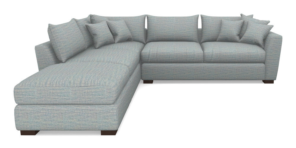 Product photograph of Hambledon Corner Sofa Rhf Combi Unit And Stool In Basket Weave - Blue from Sofas and Stuff Limited