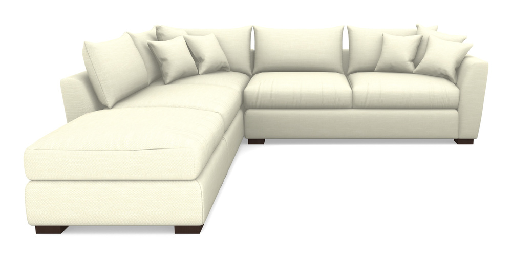 Product photograph of Hambledon Corner Sofa Rhf Combi Unit And Stool In Basket Weave - Cream from Sofas and Stuff Limited
