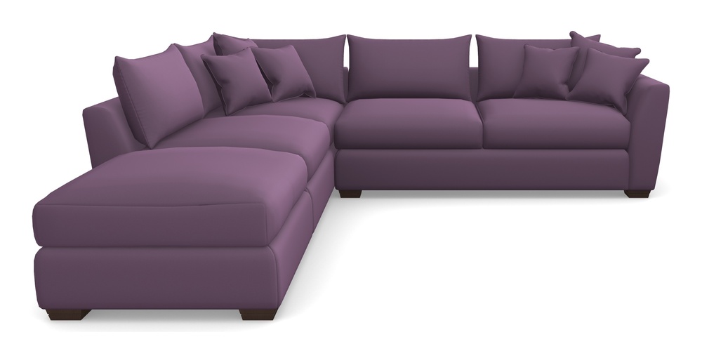 Product photograph of Hambledon Corner Sofa Rhf Combi Unit And Stool In Clever Glossy Velvet - Blackcurrant from Sofas and Stuff Limited
