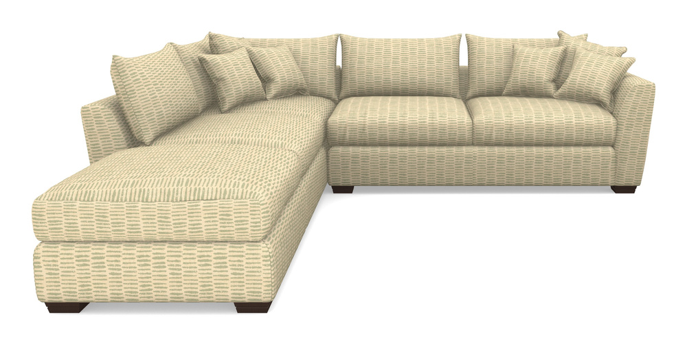 Product photograph of Hambledon Corner Sofa Rhf Combi Unit And Stool In Cloth 18 - Daub - Fennel from Sofas and Stuff Limited